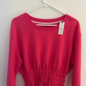 Anthropologie Maeve Hot Pink Peplum Top